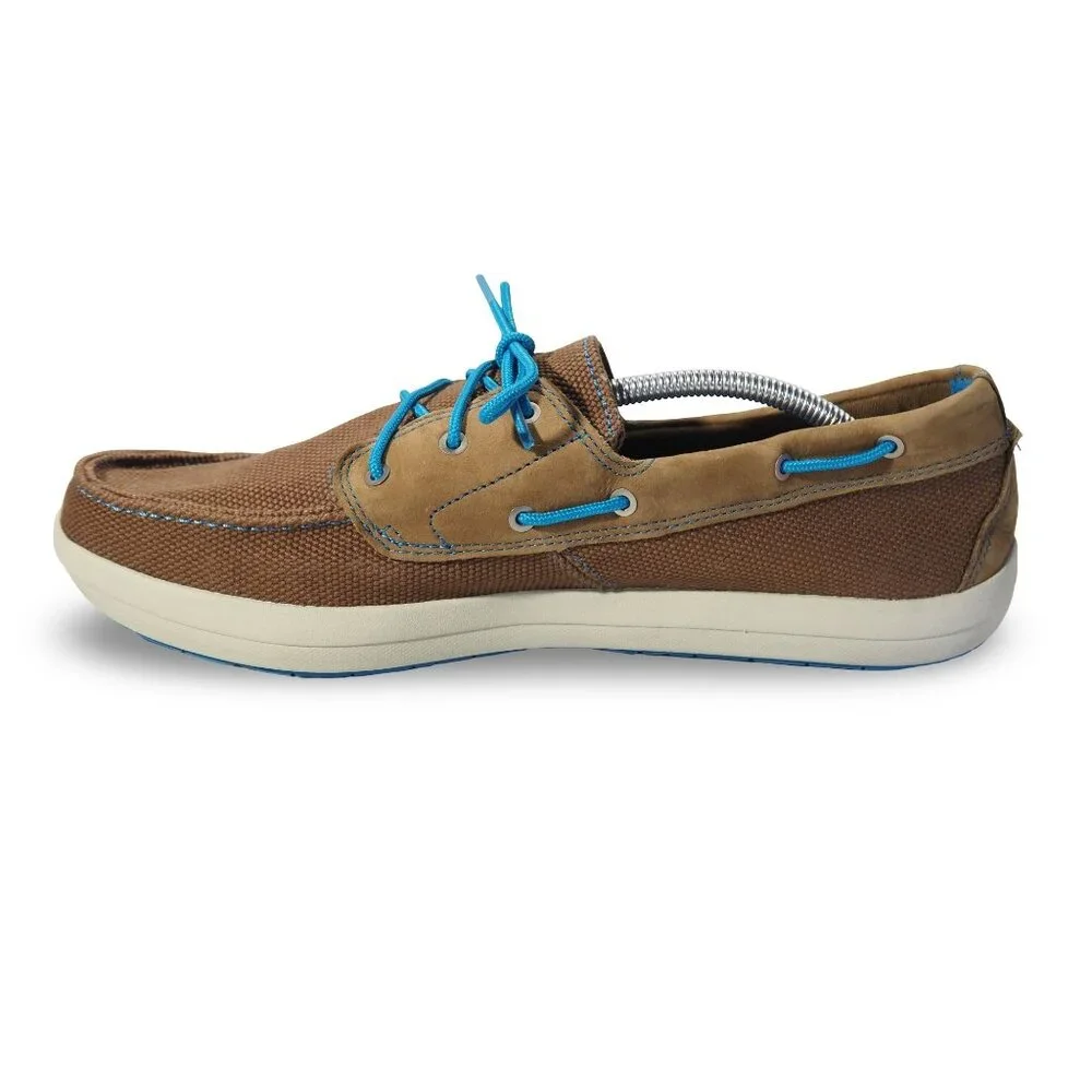 Timberland Canvas Slip-on Boat Shoes Men's 13 Brown / Blue‎ 3717A